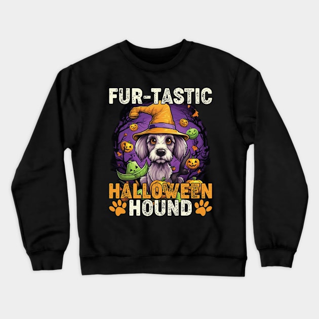 Fur-tastic Halloween Hound Dog Witch Costume Crewneck Sweatshirt by Rosemat